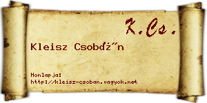 Kleisz Csobán névjegykártya